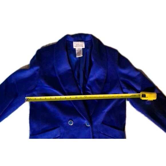 WORTHINGTON Double Breasted Wool Blend Trench Coat Size 6 Petite 6P  Cobalt Blue - Picture 5 of 6
